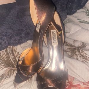 badgley mischka gorgeous copper shift heels - 6.5